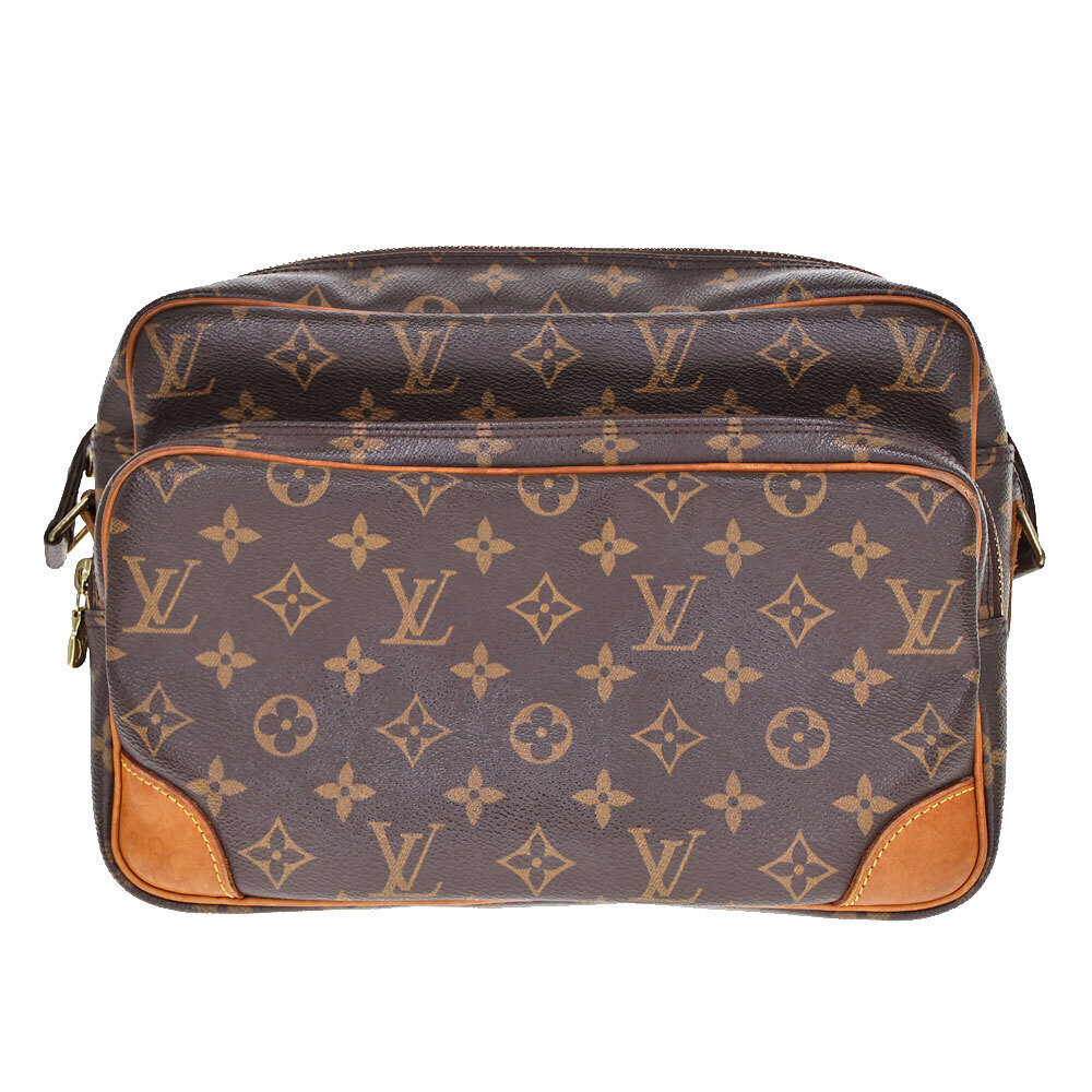 Louis Vuitton Nile Monogram Crossbody Bag Canvas Leather Brown